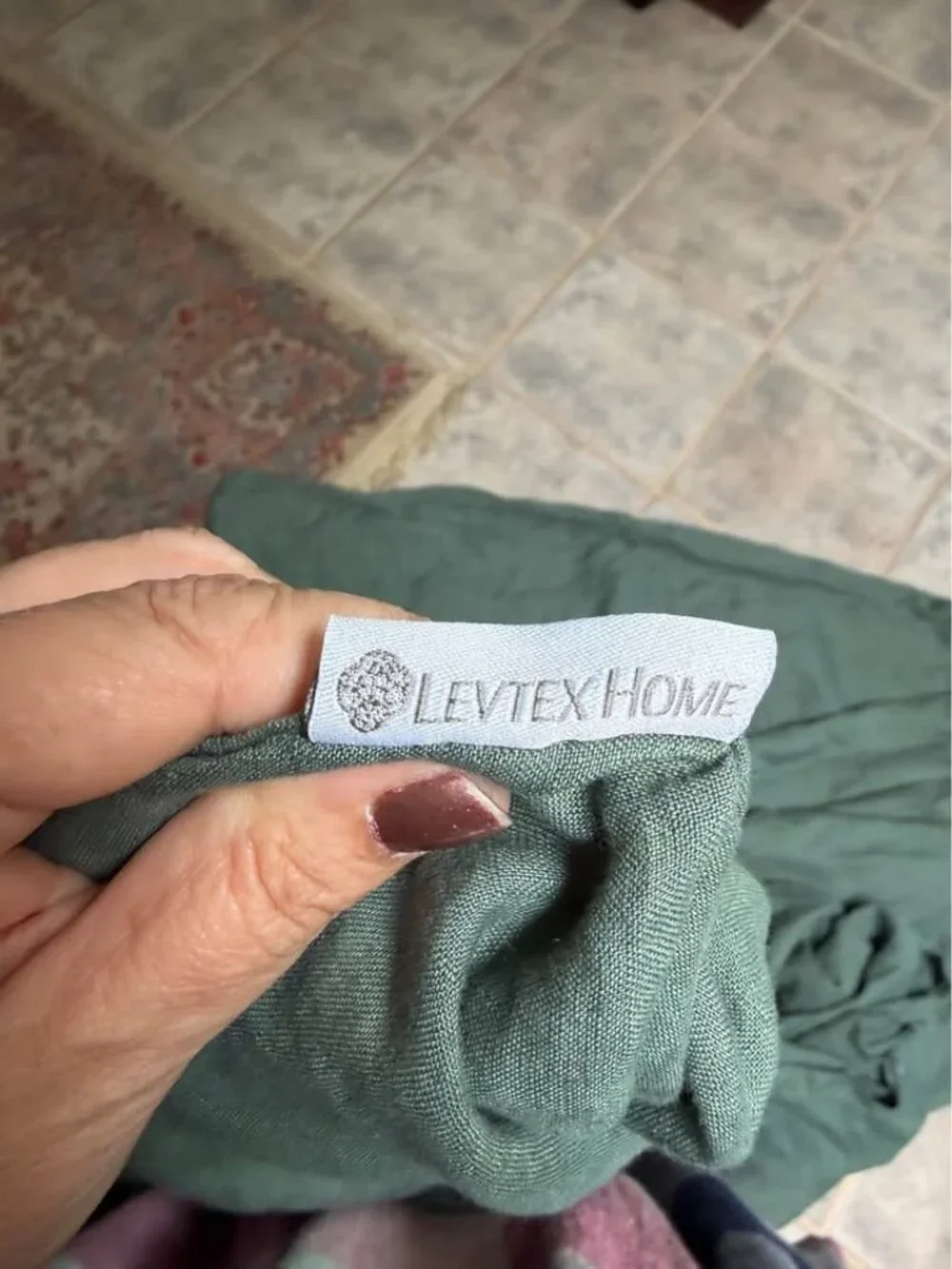Levtex Home Sage Green QUEEN 100% Linen Duvet Cover, NO SHAMS